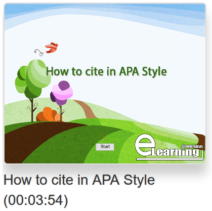 How to cite in APA Style -Image and Video